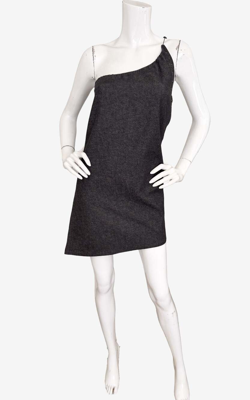 Cop Copine Vtg Y2K Bungee Cord Dress Stretch Denim Utility Cyber Avant Garde 36